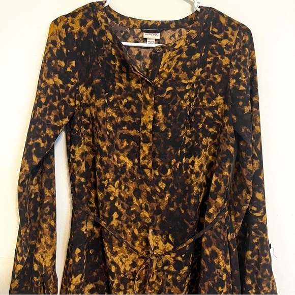 2/$15 Merona - Black Tan Abstract Long Sleeve Mini Dress XS - Picture 4 of 6